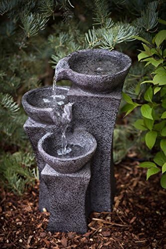 Vicenza 18 Inch Tri-Bowl Cascading Waterfall Fountain