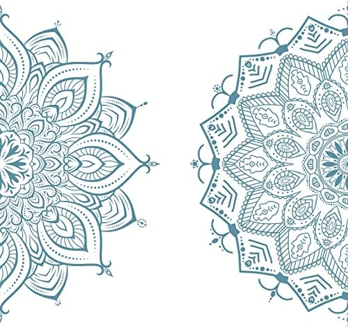 Kazova Mandala Wall Decals Blue Design for Bedroom Decor