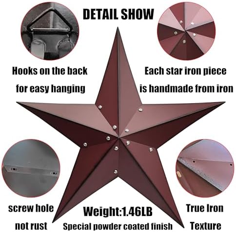 24 Inch Rustic Metal Barn Star Wall Decor