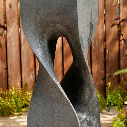 Glitzhome Modern Geometric Outdoor Water Fountain with LED Light