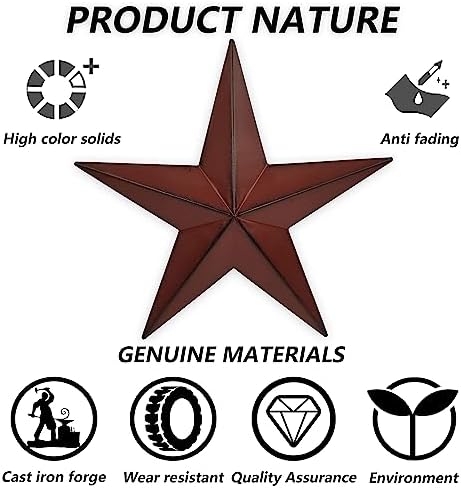 155 Inch 2Pcs Metal Barn Stars Decor