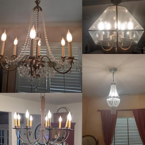 LED Frosted Candelabra Bulbs 4W 6 Pack Dimmable Soft White 3000K