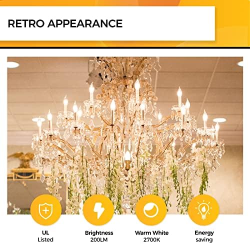Hizashi 25 Watt Candelabra LED Bulbs 12 Pack