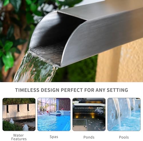 PONDO 4x3 Outdoor Water Fountain Spout - Brushed Stainless Steel