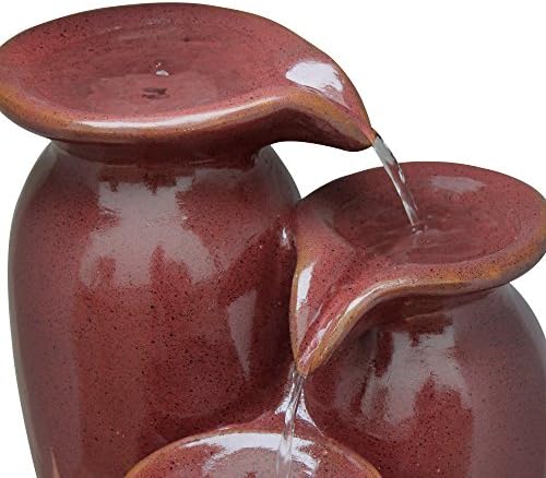 Teamson Home 3 Tiered Waterfall Fountain with Pump for Outdoor Use