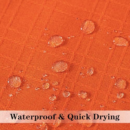 Kevin Textile Waterproof Checkered Pillow Covers Pack of 2 16x16 Inch Orange