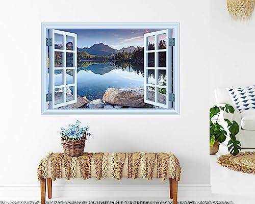 FLFK Fake Window Wall Mural Set of 2 48x32