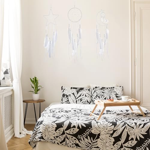 Jetec 3 Pcs Dream Catcher with Moon Sun Star Design