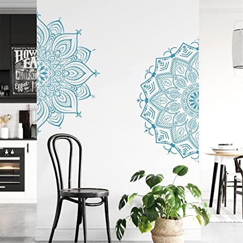 Kazova Mandala Wall Decals Blue Design for Bedroom Decor