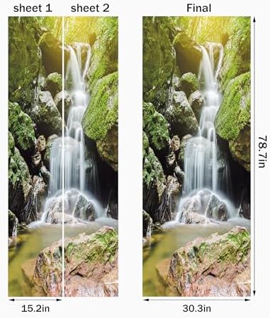 FLFK 3D Door Sticker Set of 2 Sheets