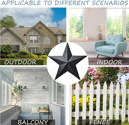 155 Inch Black Barn Star Wall Decor Set of 2