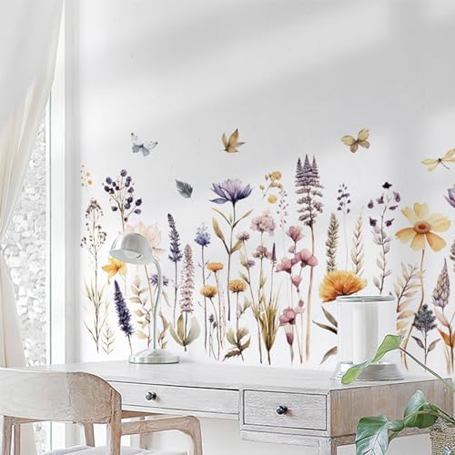 Flowers Wall Decals for Bedroom and Living Room Decor