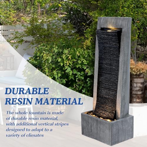 Dephet 496 Inch Freestanding Water Fountain with LED Light