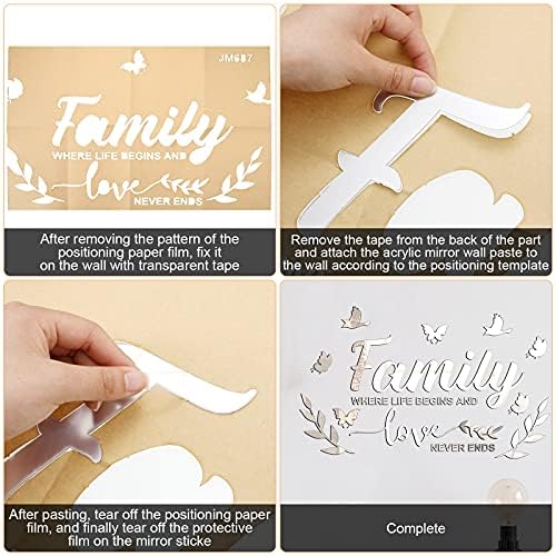 Zonon 3D Acrylic Mirror Wall Decor Set