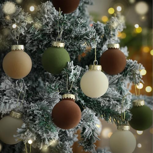 24PCS Scented Velvet Christmas Balls for Winter Decor