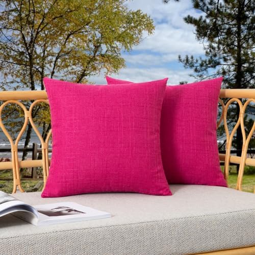 Kevin Textile 2 Pack Waterproof Pillow Covers Hot Pink Checkered