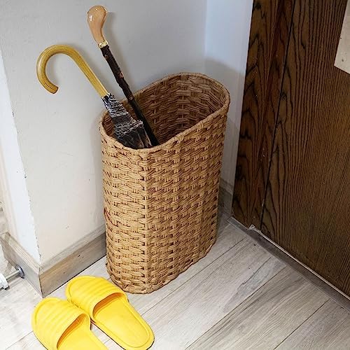 PEMAR Wicker Umbrella Stand Holder Basket Decorative Natural