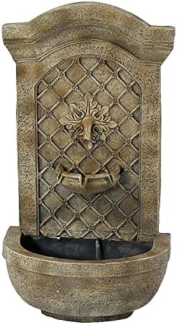 Sunnydaze Rosette Leaf 31-Inch Wall Water Fountain with Electric Pump