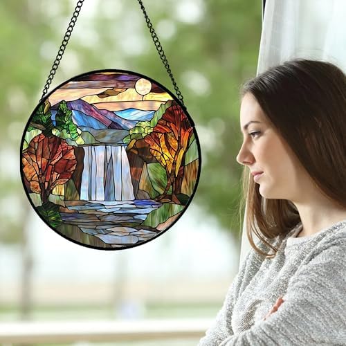 Stained Glass Suncatcher Window Hanging for Home Decor