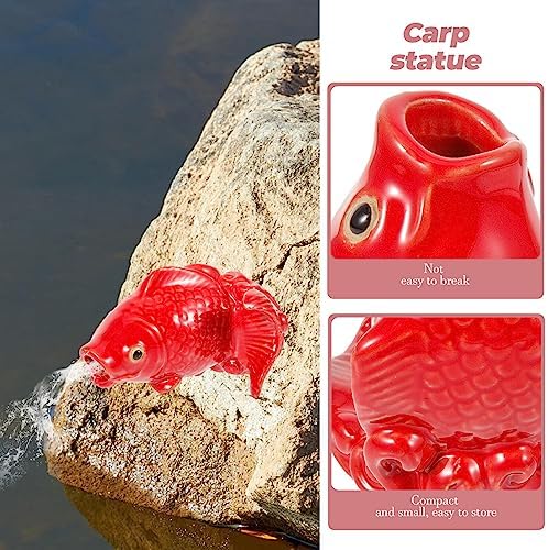 Yardwe Carp Fish Fountain Spitter Decorative Pond Statue