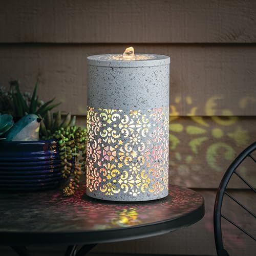 Sullivans Moroccan Style LED Tabletop Fountain - 12 Inch White Speckled