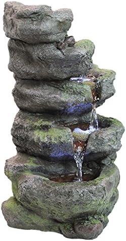 Design Toscano Breakneck Falls Illuminated Garden Fountain 9x11x175
