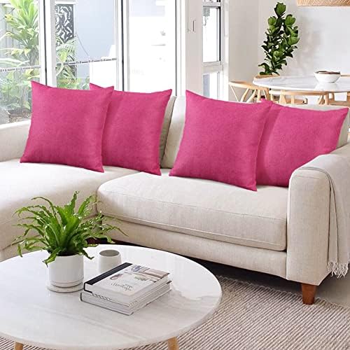 OTOSTAR 4-Pack Hot Pink Waterproof Pillow Covers 18x18 Inch