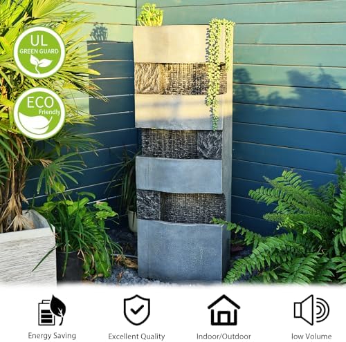 405H Freestanding Garden Water Fountain with LED Lights