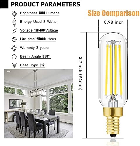 Leools E12 LED Dimmable 8W Equal 100W Daylight Bulb 4000K 6Pack