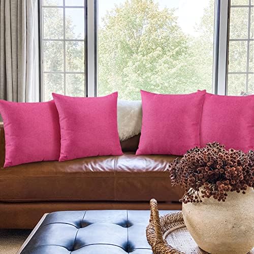 OTOSTAR 4-Pack Hot Pink Waterproof Pillow Covers 18x18 Inch