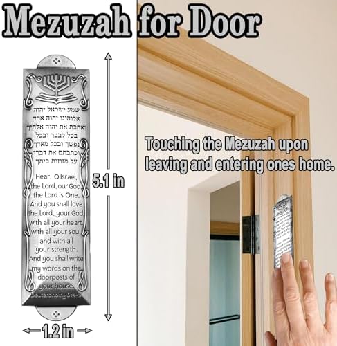 Antique Silver 2-Pack Mezuzahs with Scrolls for Jewish Home