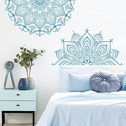 Kazova Mandala Wall Decals Blue Design for Bedroom Decor