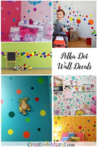 Hot Pink Polka Dot Wall Decals 63 Pieces