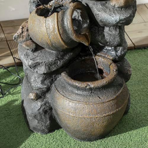Outsunny 283 Inch Solar Powered Water Fountain with LED Lights