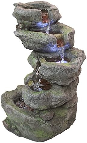 Design Toscano Breakneck Falls Illuminated Garden Fountain 9x11x175