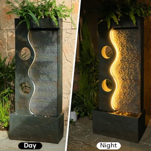 468 H Freestanding Water Fountain with LED Lights