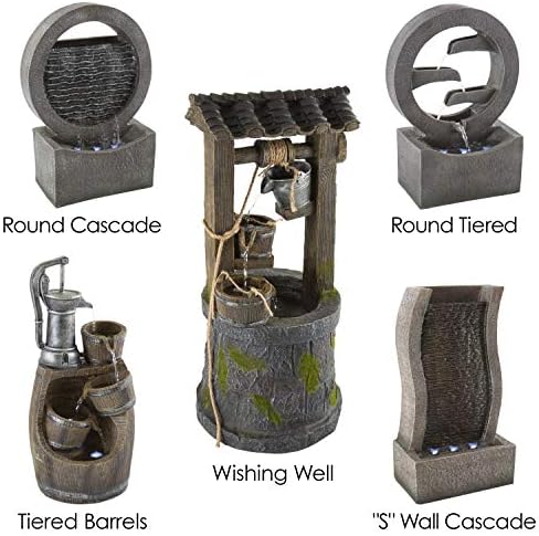 Pure Garden 4 Tier Water Fountain with LED Lights
