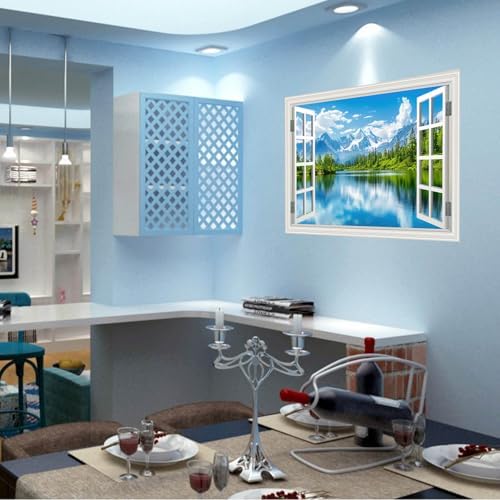 Fake Window Wall Mural 48x32 Set of 2 Sheets