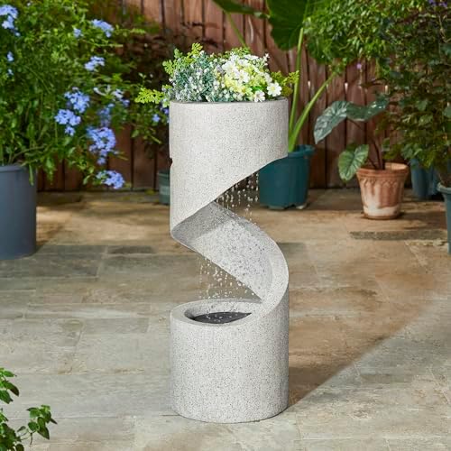 Glitzhome Decorative Tiered Outdoor Water Fountain with LED Light