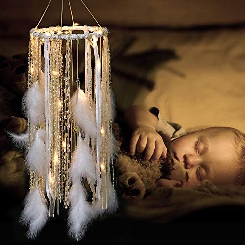 Large Light Up Dream Catcher with Golden Lace and Bells