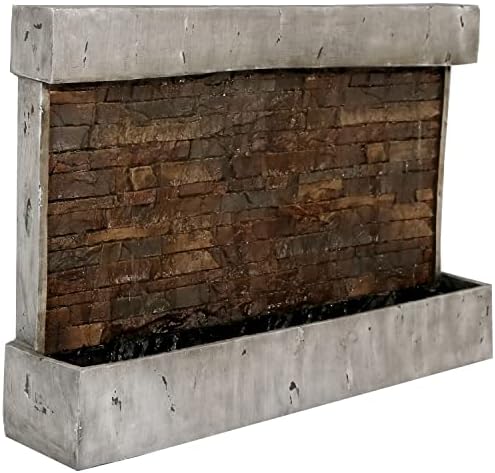 Sunnydaze Ancient Wall 24-Inch Outdoor Fountain with Electric Pump Brown