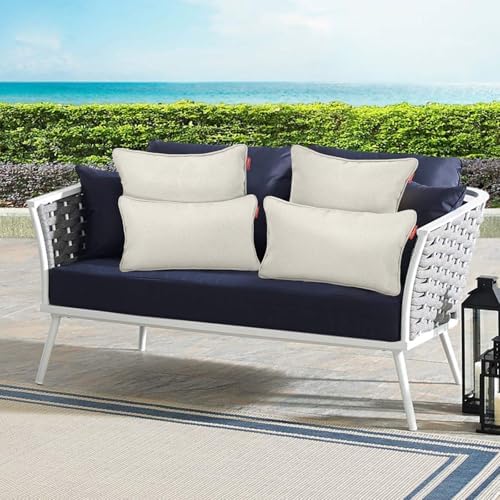 Pcinfuns 18x18 Inch Outdoor Throw Pillows 2 Pack Beige