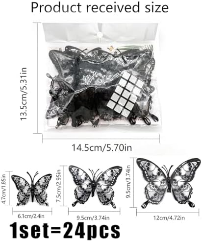 Halloween Wall Sticker Gothic Butterfly Skull Design