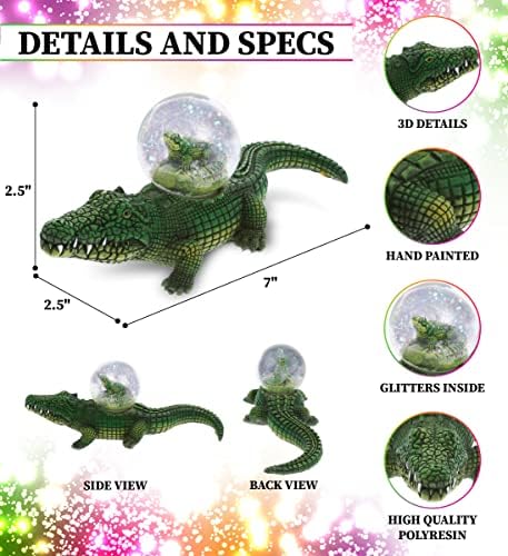 CoTa Global Alligator Snow Globe - Sparkly 45mm Figurine