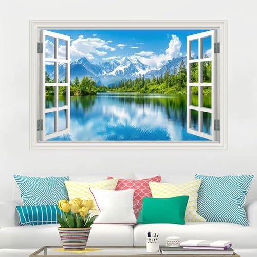 Fake Window Wall Mural 48x32 Set of 2 Sheets
