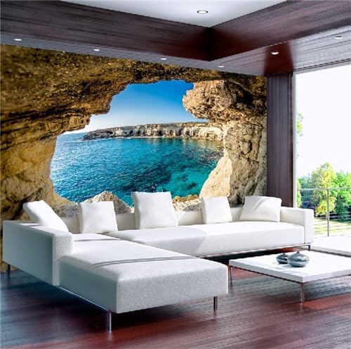 FLFK 3D Wall Murals Peel and Stick Sea Caves Landscape 1417x984