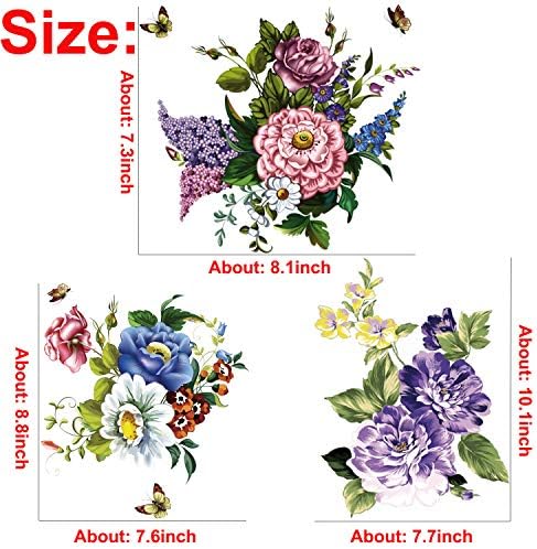 3Pcs Butterfly Flower Wall Stickers for Decor