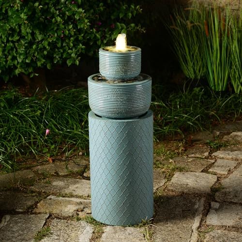 AXOSO 315 H Modern Water Fountain with LED Lights 2-Tier