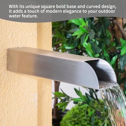 PONDO 4x3 Outdoor Water Fountain Spout - Brushed Stainless Steel