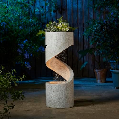 Glitzhome Decorative Tiered Outdoor Water Fountain with LED Light